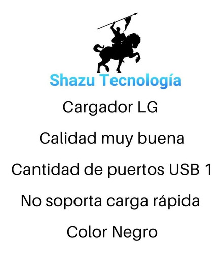Imagen 3 de 7 de Cargador Para Celular LG Original Sta U12gr Un Puerto Usb