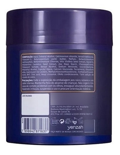 Máscara Cronograma Capilar Yenzah 480g Cabelos Com Frizz