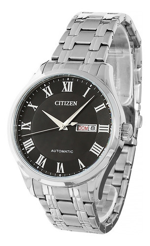 Relógio Citizen Masculino Automatico Tz20797t Aço Prata Cor do fundo Preto