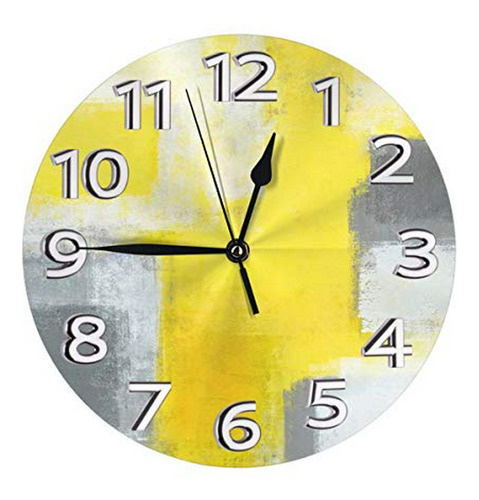 Mooneyenton - Reloj De Pared Blanco Con Pintura De Arte Abst