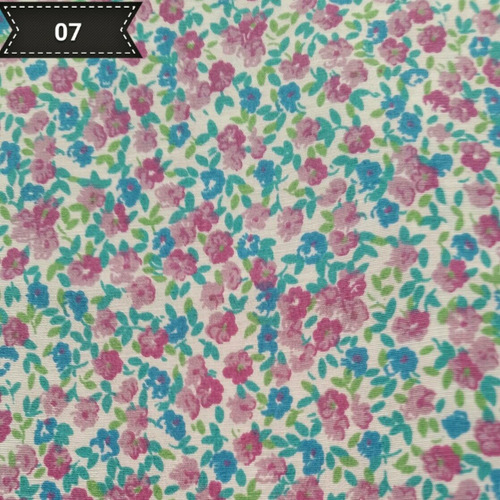 Imagem 6 de 7 de 5 Metros Tecido Tricoline Elastano Estampada Floral Listrado