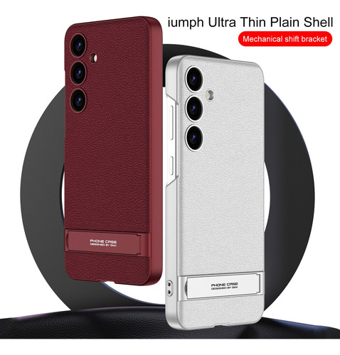 Funda De Teléfono Con Carcasa Dura Y Soporte De Cuero De Pi