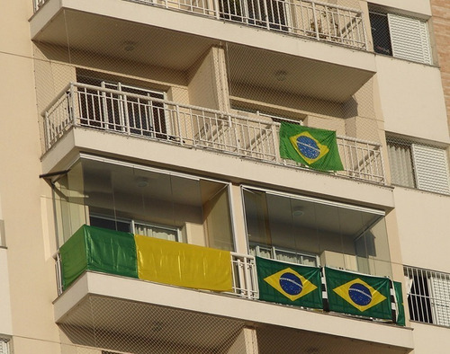 Bandeira Brasil Oficial Para Sacada Predio Varanda 90 X 128 | Frete grátis