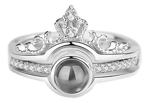 Anillo Te Amo 100 Idiomas Ajustable Corona Mujer 