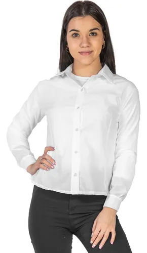 Camisa Entallada Mujer De Vestir Casual Uniforme - Presente!