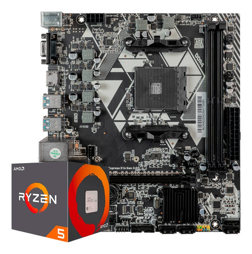 Kit Upgrade Gamer Amd Ryzen 5 4600g + A520m Mancer Cor Preto