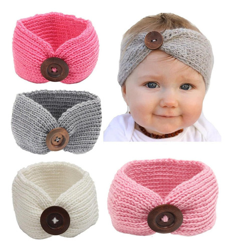 Cabeza De Turbante Para Bebés Qandsweet. Botones De Cabello