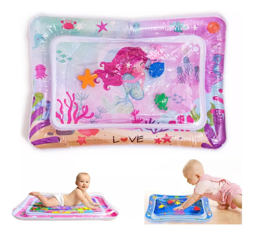 Alfombra.para Bebes Con Agua Inflable Y Figuras