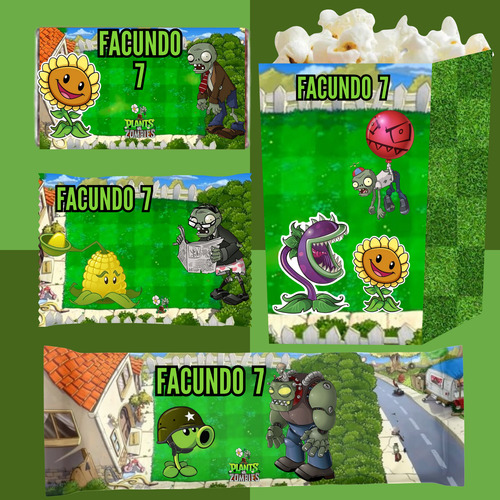 Kit Imprimible Cumpleaños Candy Bar Plants Vs Zombies Pvz