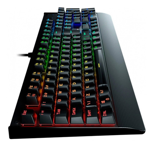 Teclado gamer Redragon Kala QWERTY Outemu Red português Brasil cor preto com luz RGB