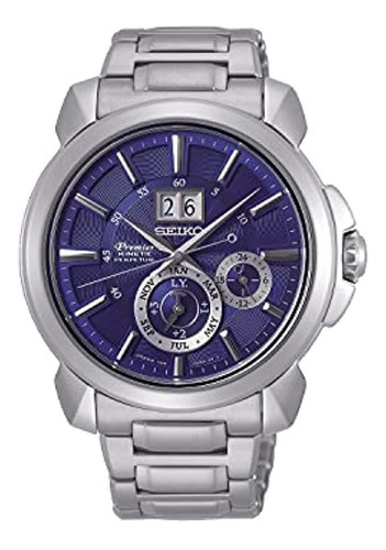 Reloj Para Hombre Seiko Premier Kinetic Perpetual Blue Dial 