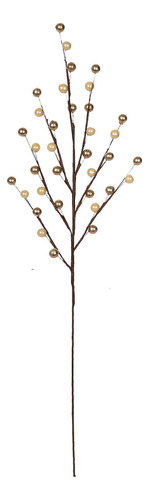 Vara Cerezas Navidad Decoracion Arbol 35 Esf 45cm Mylin 1pz Color Oro perla