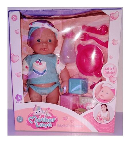 Juguete Muñeca Bebe Bebote 31cm Accesorios Mother Love 