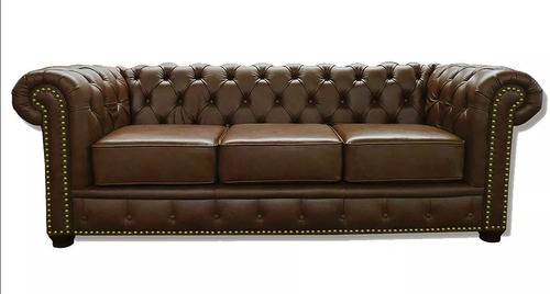 Estofados 3 X 1 X 1 Chesterfield  Couro Legítimo Natural