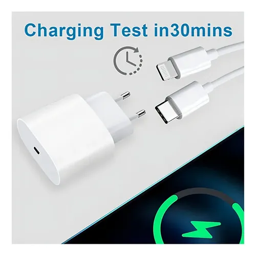 Cargador De 20w Para iPhone Carga Rápida Usb-c A Lighting Color Blanco ...