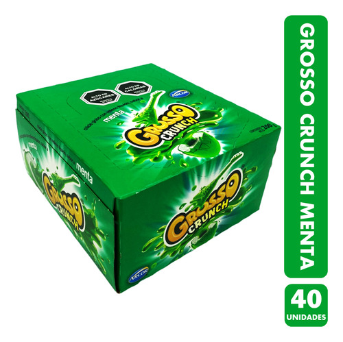 Grosso Crunch Menta - Chicle Arcor (caja Con 40 Uni)