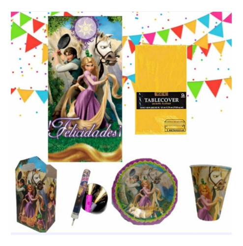Rapunzel Paquete Artículos De Fiesta 50 Personas