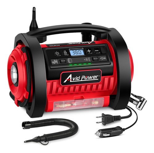Inflador De Neumáticos Avid Power Compresor De Aire Portátil