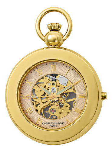 Reloj De Bolsillo Charles Hubert 3848 Chapado En Oro Ews
