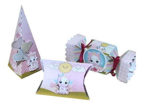 Kit Lembrancinha Personalizados Para Festa Unicornio 3d