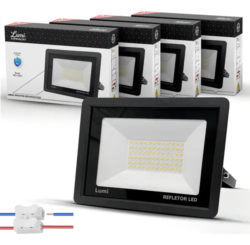 Kit 4 Refletor Led Lumi Holofote 200w 3500k Ip67 Bivolt Menor preço em Kit 4 Refletor Led Lumi Holofote 200w 3500k Ip67 Bivolt