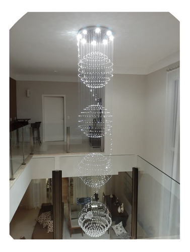 Lustre Cristal 4 Globos 80cm 3,5 A 4 Metros Promoção 