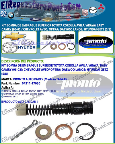 Kit Bomba Embrague Corolla Avila Araya Baby Camry (5/8)