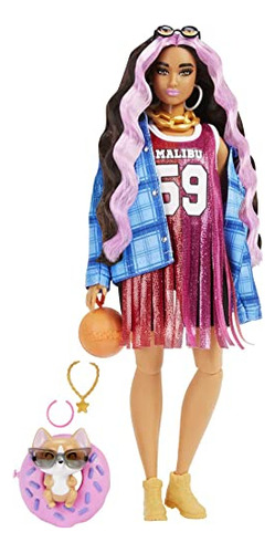 Camiseta De Baloncesto Barbie Extra Doll De 13 Pulgadas, Acc