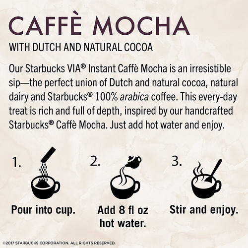 Starbucks Via Café Instantáneo, Mocha Latte, 5 Conde