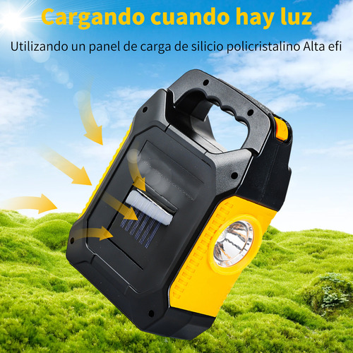 Lámpara Linterna Camping Recargable Portátil Solar Led 2pz