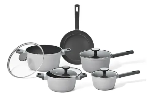 Jogo 5 Panelas Antiaderente Cerâmico Indução Trufa - Oikos - R$ 369,9