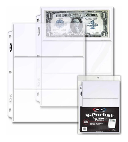 Archivador + 40 Hojas Billetes 3 Bolsillos Bcw