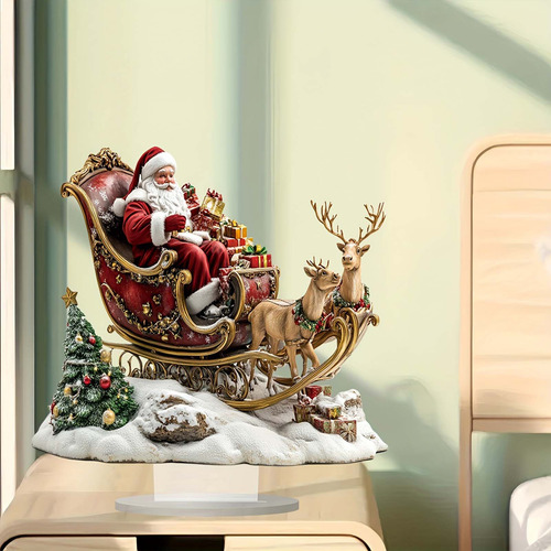 Letrero Acrílico Con Forma De Trineo De Renos De Papá Noel C