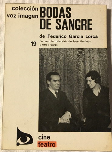 Libro Bodas De Sangre Federico Garcia Lorca  Ed. Aymá
