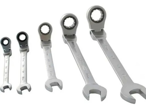 Set Llave Combinada Con Crique Articulada Bahco 5 Pcs 3rm/5h