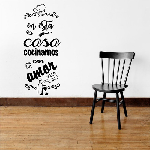 Vinilo Decorativo De Pared En Esta Casa Cocinamosconamormod2