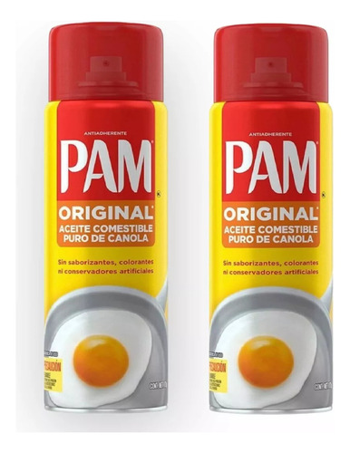 Aceite Puro De Canola Pam Original Latas 2 Pzs