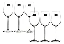 Comprar Copa Vino Idelita 510ml Borde Fino Cristal Tallo Alto Packx6 Color Blanco