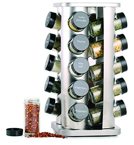 Orii Gsr3421 Rivetto Jar Rotating Spice Rack Acero Con Tapas