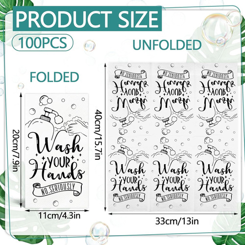 100 Toallas De Mano Desechables Para Baño, Toallas De Papel