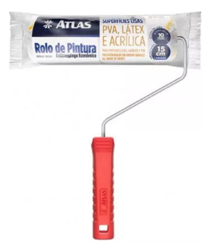 Rolo La 15cm Anti-respingo C/suporte Atlas