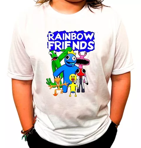 Camisa Camiseta Azul Babão Rainbow Friends Game Fofinho - R$ 34,9