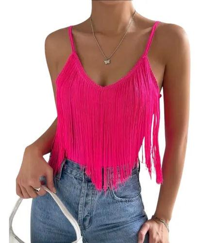 Polera Top Blusa De Mujer Con Flecos Tendencia Primavera