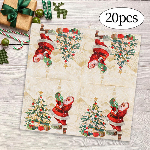 4 Servilletas Navideñas Servilletas Tamaño Cena