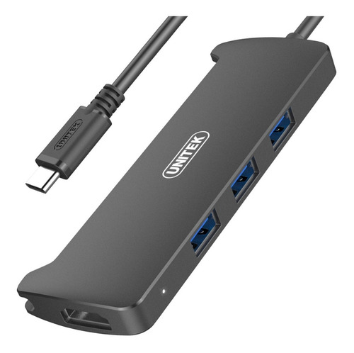 Cable Hub Adaptador X 4 Usb Tipo C A Hdmi X1 Y Usb 3.0 X3 - Unitek