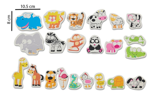Imagen 4 de 8 de Animales Salvajes Al Agua. Figuras De Goma Eva Para El Baño