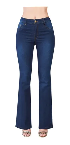 Pantalones Mezclilla Acampanado Mujer Jeans Stretch Pantalón