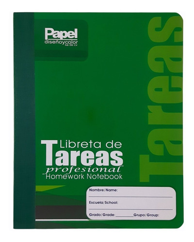 Libreta De Tareas Profesional Padi Bilingue  48 Hojas Cosido