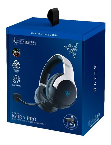 Auriculares Razer Kaira Pro Ps5 Wifi + Bt Multiplataforma Color Blanco