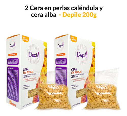 2 Cera En Perlas Caléndula Y Cera Alba 200g - Depile